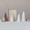 Hello Honey® Cream LED Stoneware Christmas Trees with Gold Electroplating Set
